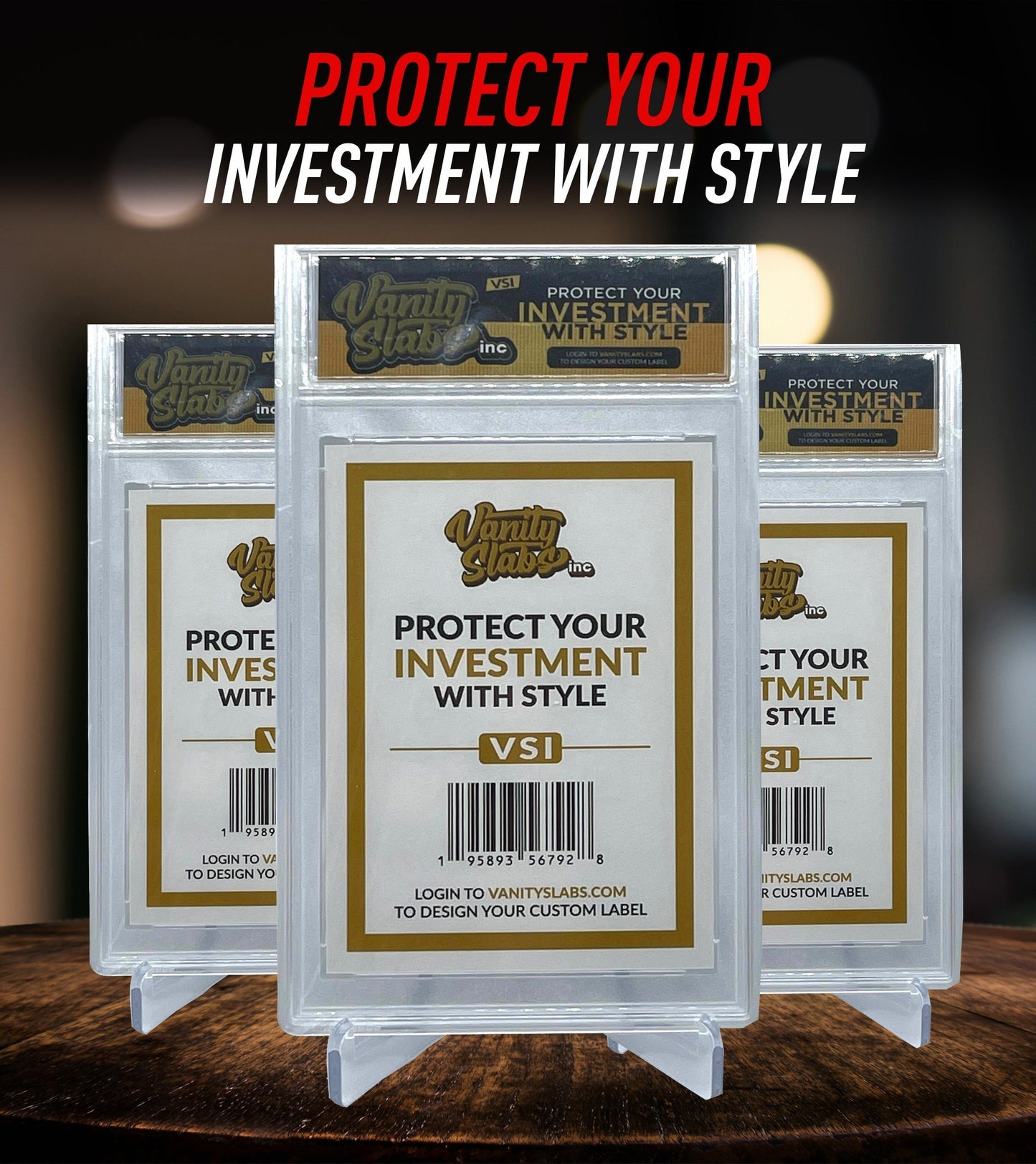 Vanity Slabs Holder 35pt Thickness for Standard Size Trading Cards Plastic Case for Baseball Football Hockey Basketball Cards