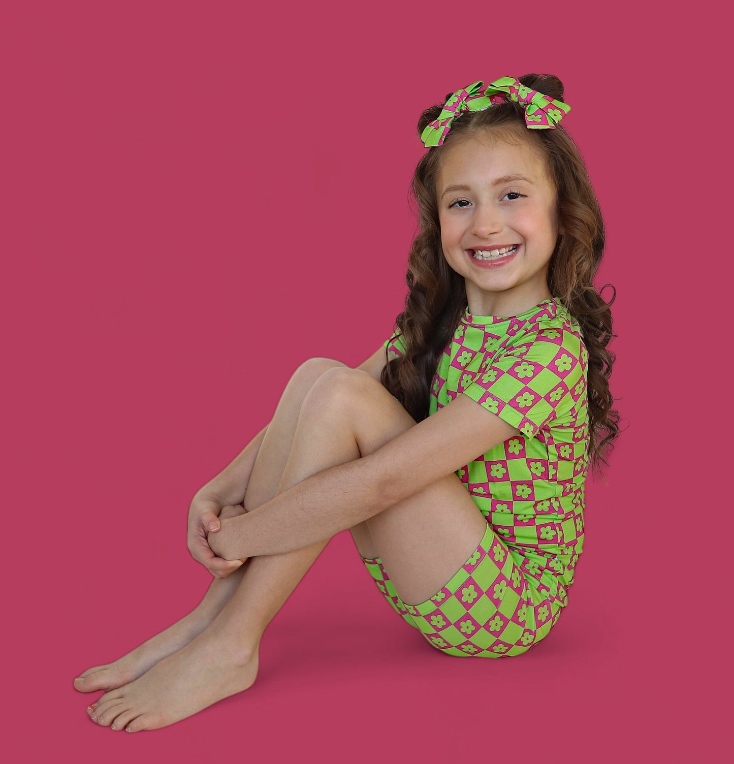 WILD DAISY CHECKERS DREAM SHORT SET