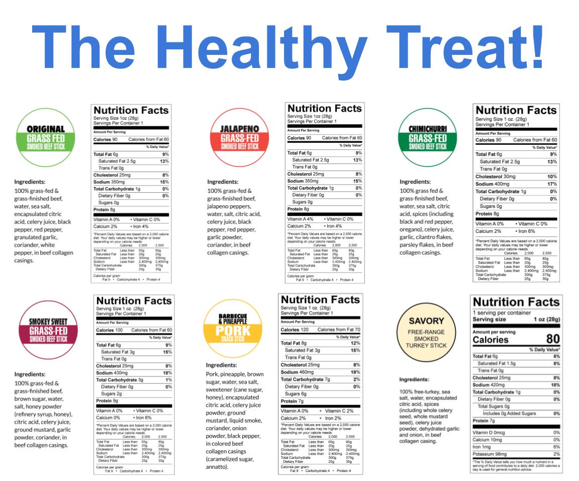 Variety - 6 Flavors (4 Beef, 1 Turkey, 1 Pork)