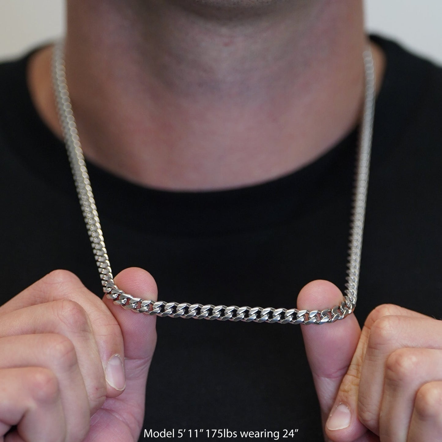 6mm Cuban Link Chain Necklace - Stainless Steel