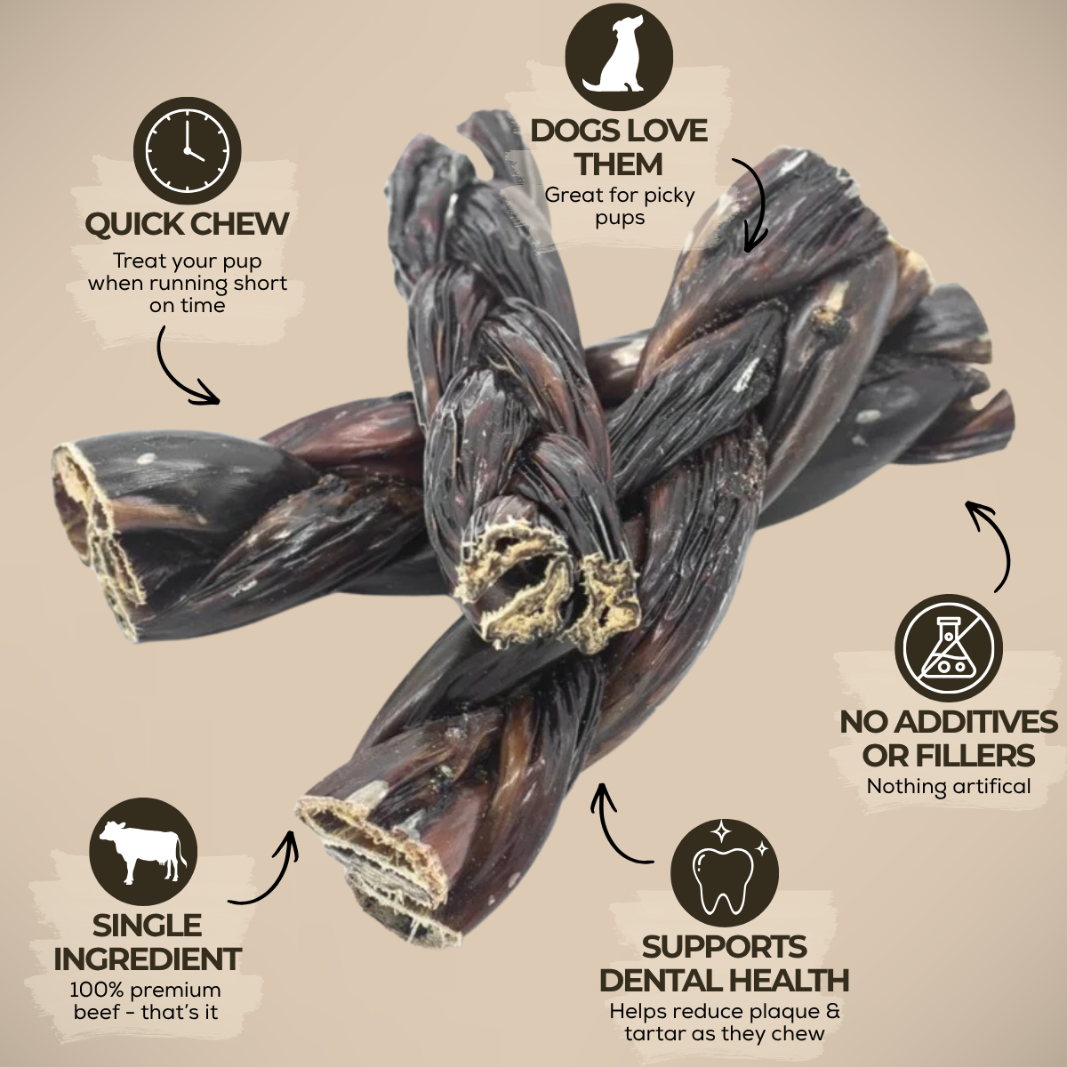 6 Inch Braided Jerky Stick