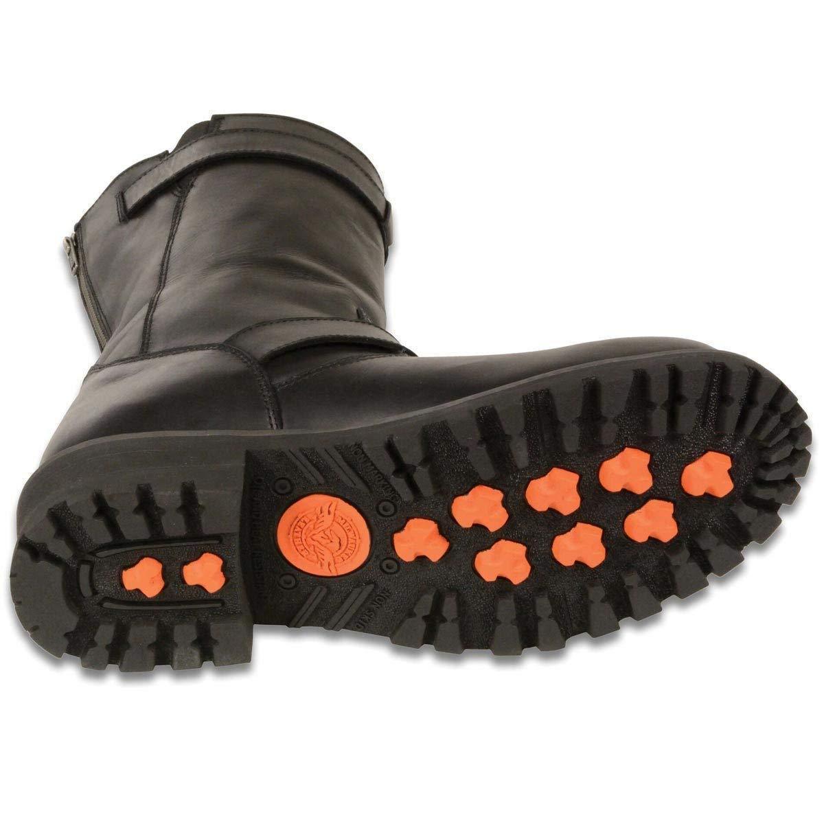 Milwaukee Leather Men's Black Leather Wide-Width 11-Inch Classic Engineer Motorcycle Boots MBM9020W