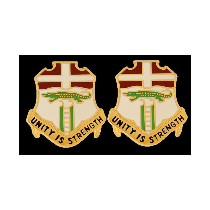 6th Infantry Unit Crest DUI - 1 PAIR - UNITY IS STRENGTH