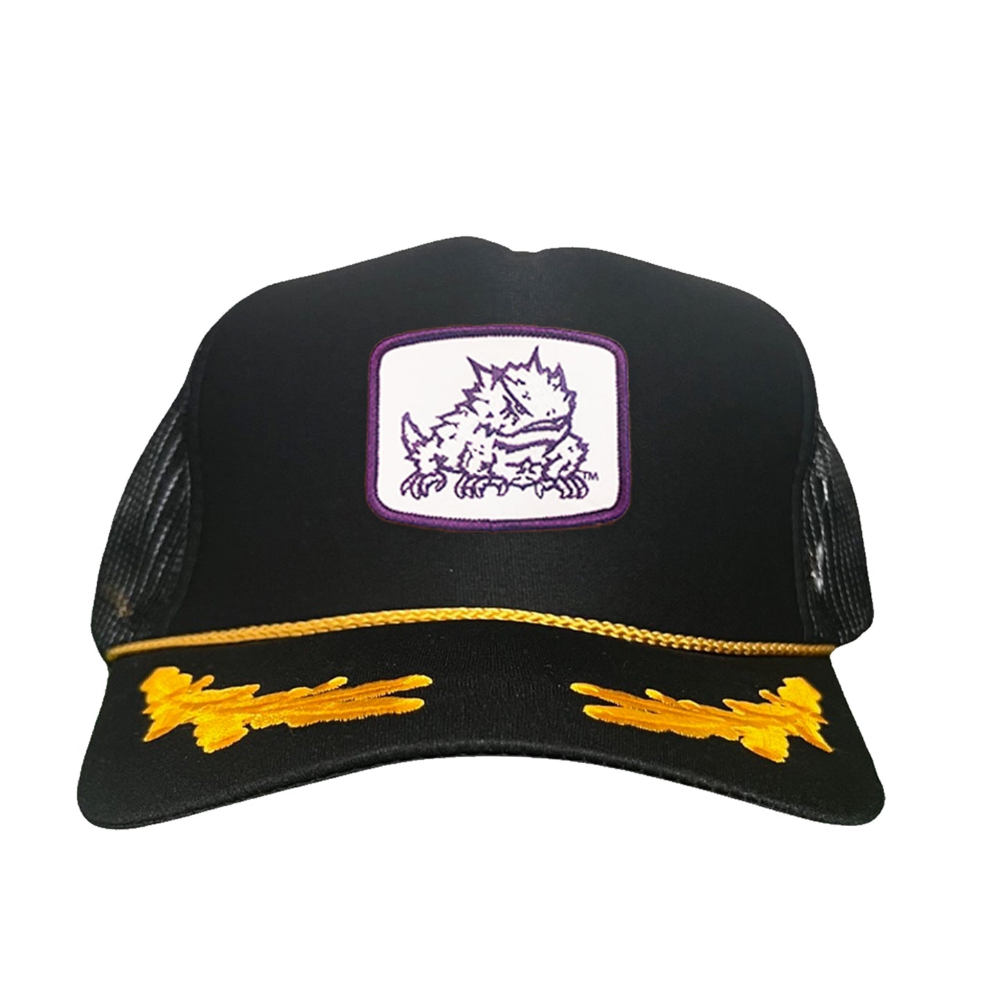 TCU Horned Frog Square Patch / Curved Bill Mesh Snapback / 121 - TCU005