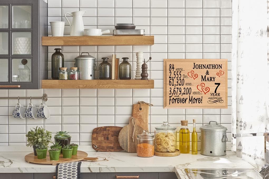 Personalized 7th Anniversary Gift – Custom Wood Keepsake for Husband, Wife, or Couple