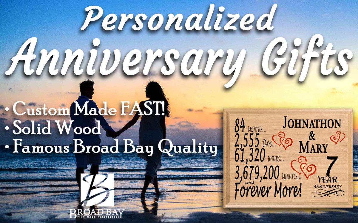 Personalized 7th Anniversary Gift – Custom Wood Keepsake for Husband, Wife, or Couple