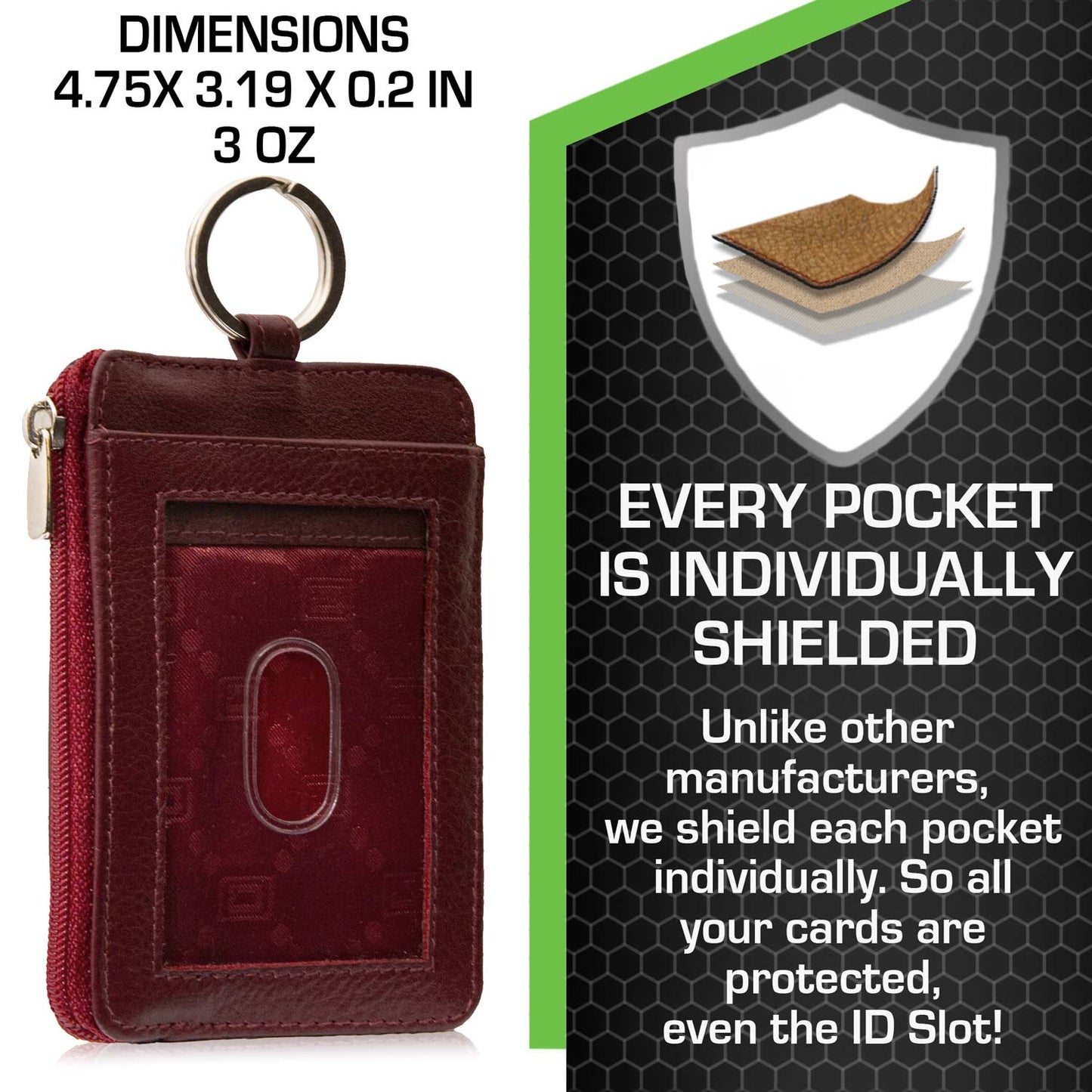 RFID Wallet Dual Portrait ID Leather Badge Holder