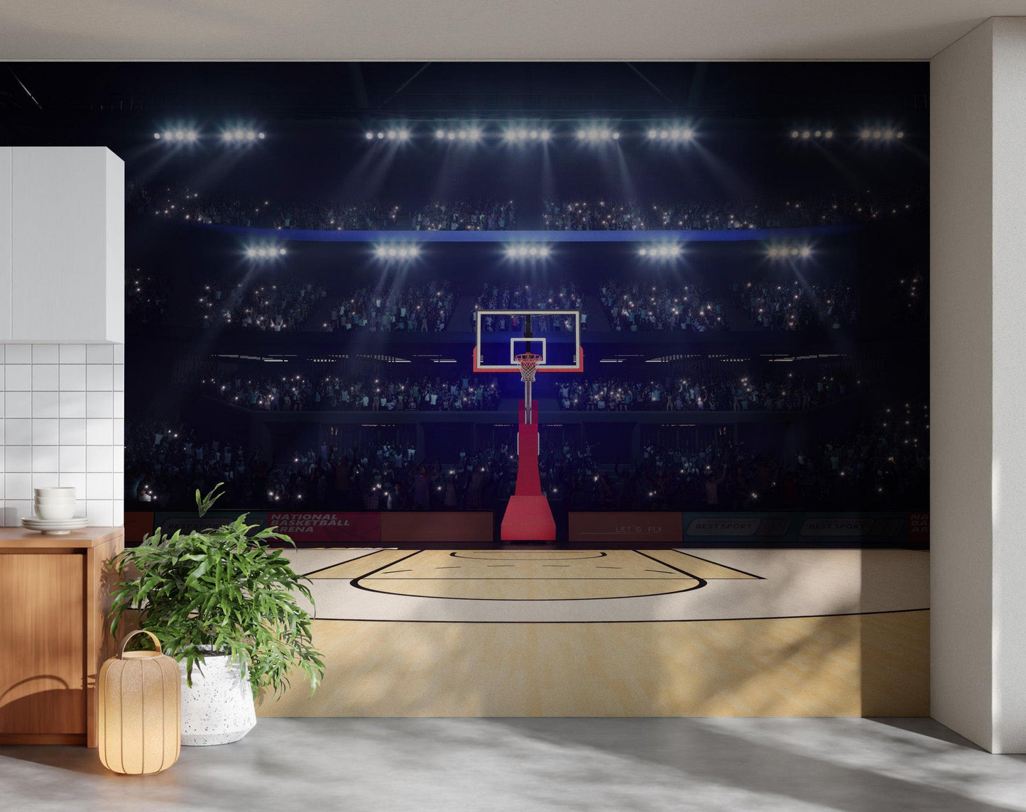 Basketball Court Stadium Wallpaper Mural. #7013