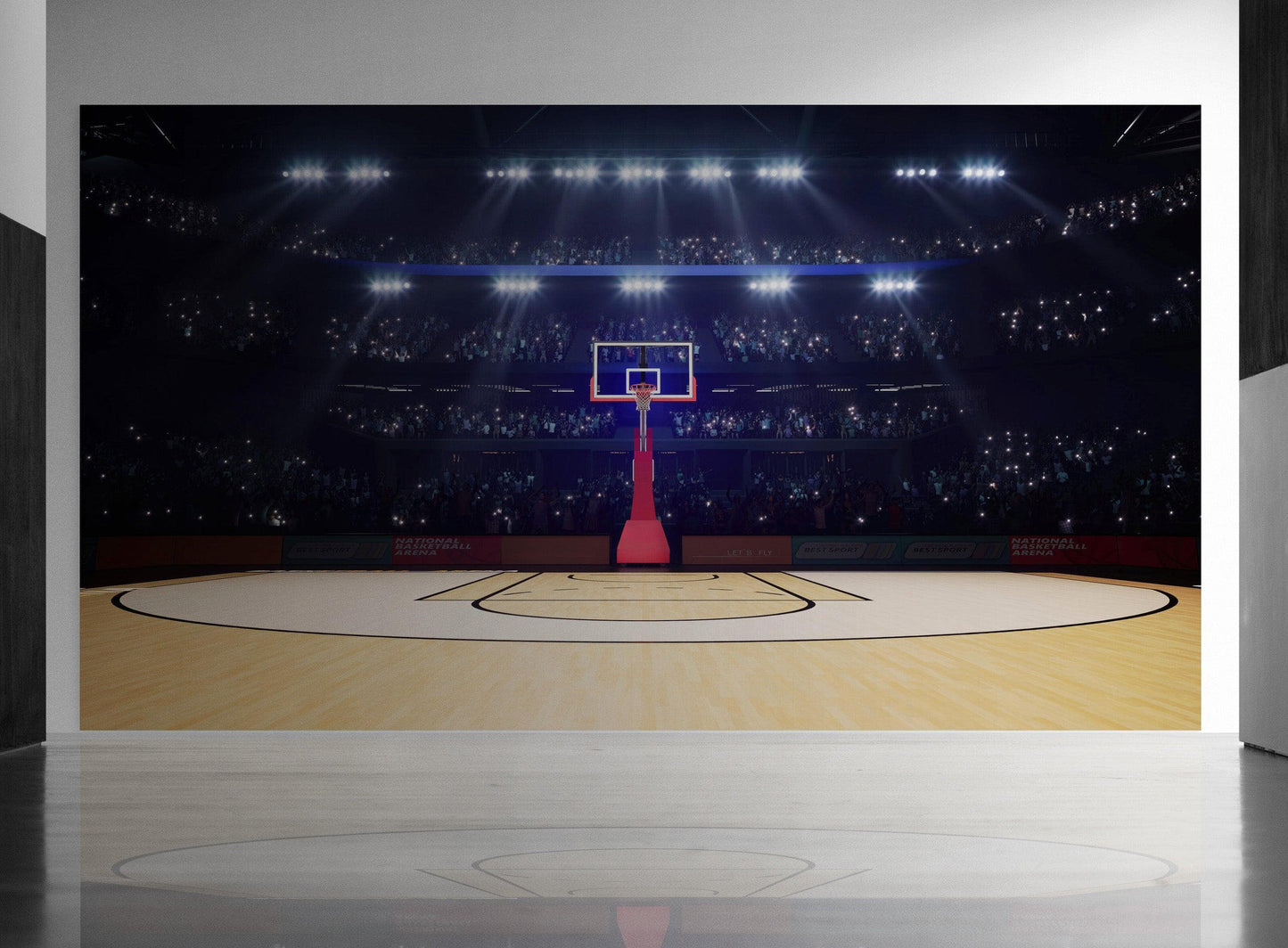 Basketball Court Stadium Wallpaper Mural. #7013