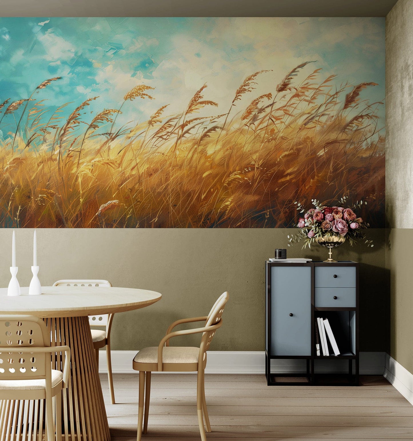 Wildgrass Wallpaper Mural. Rustic Country Farmhouse Theme. #7017