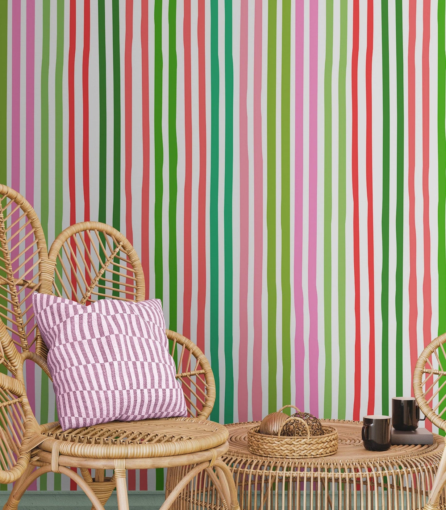 Color Vertical Stripes Pattern Wallpaper Mural. #7034
