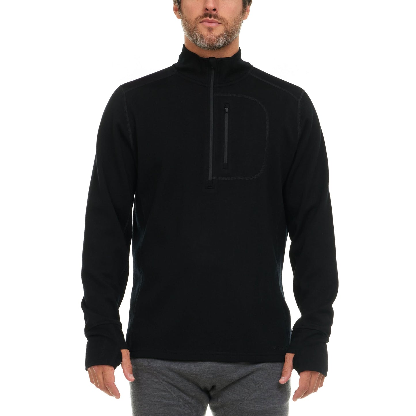 Heavyweight Men's Wool 1/4 Zip - 100% Merino Wool