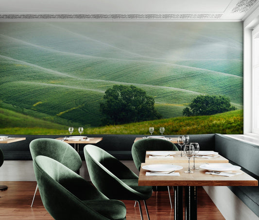 Tuscany Rolling Hills Meadow Wall Mural. Italian Countryside. #7053