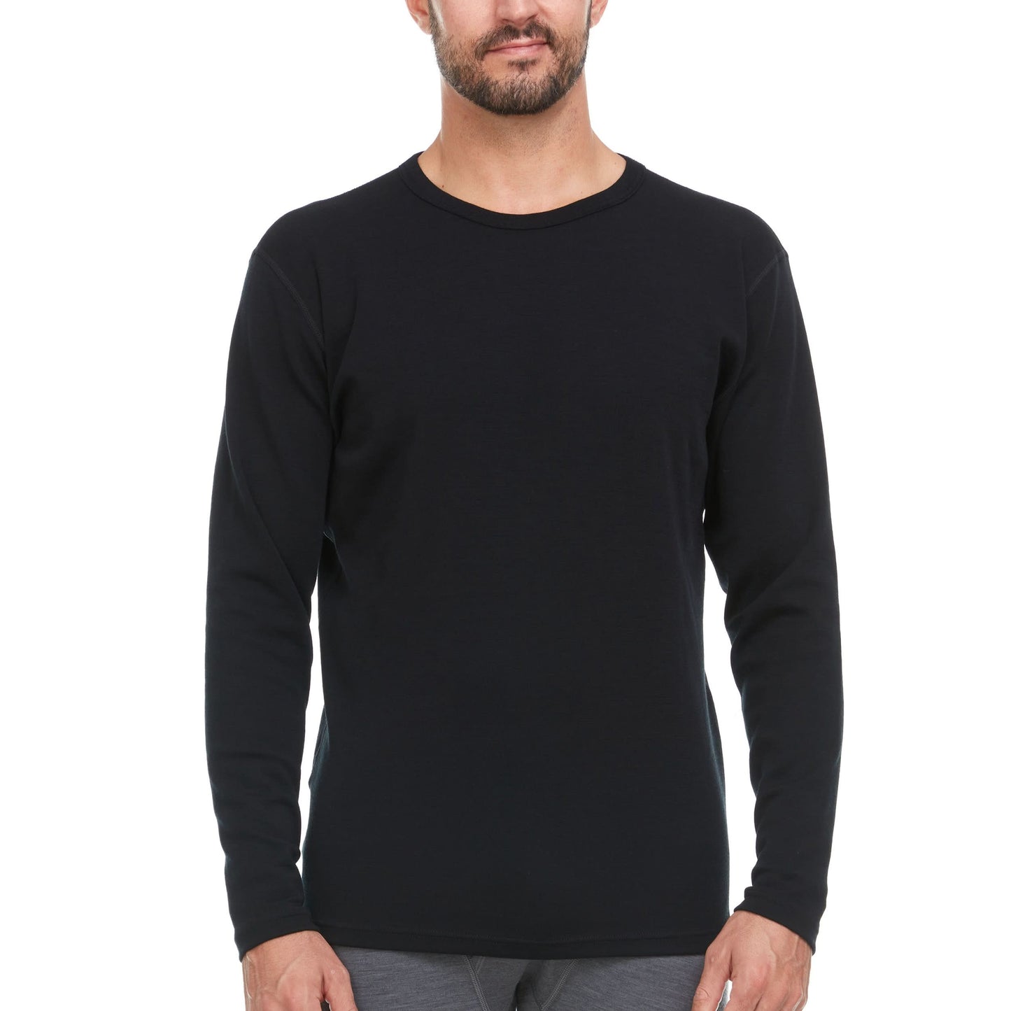 Men's Wool Thermal Top Midweight Base Layer - 100% Merino Wool