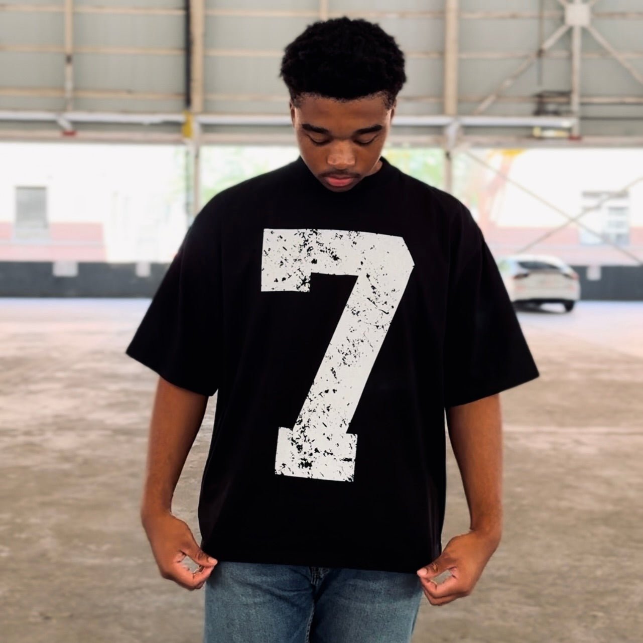 [PRE-ORDER - SHIPS FEBRUARY 6TH] 70x7 Drop Shoulder Tee (Super Oversized) - Black