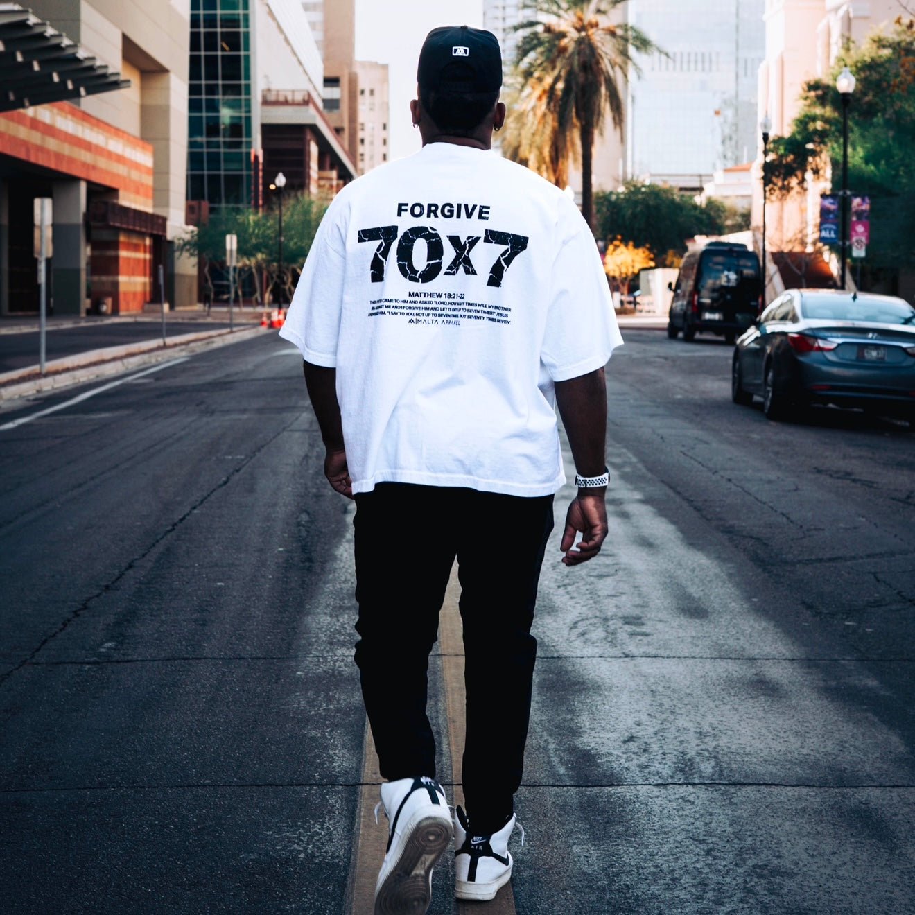 70x7 Drop Shoulder Tee (Super Oversized) - White