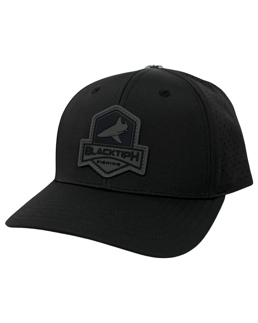 Midnight Black PVC Performance Snapback Hat