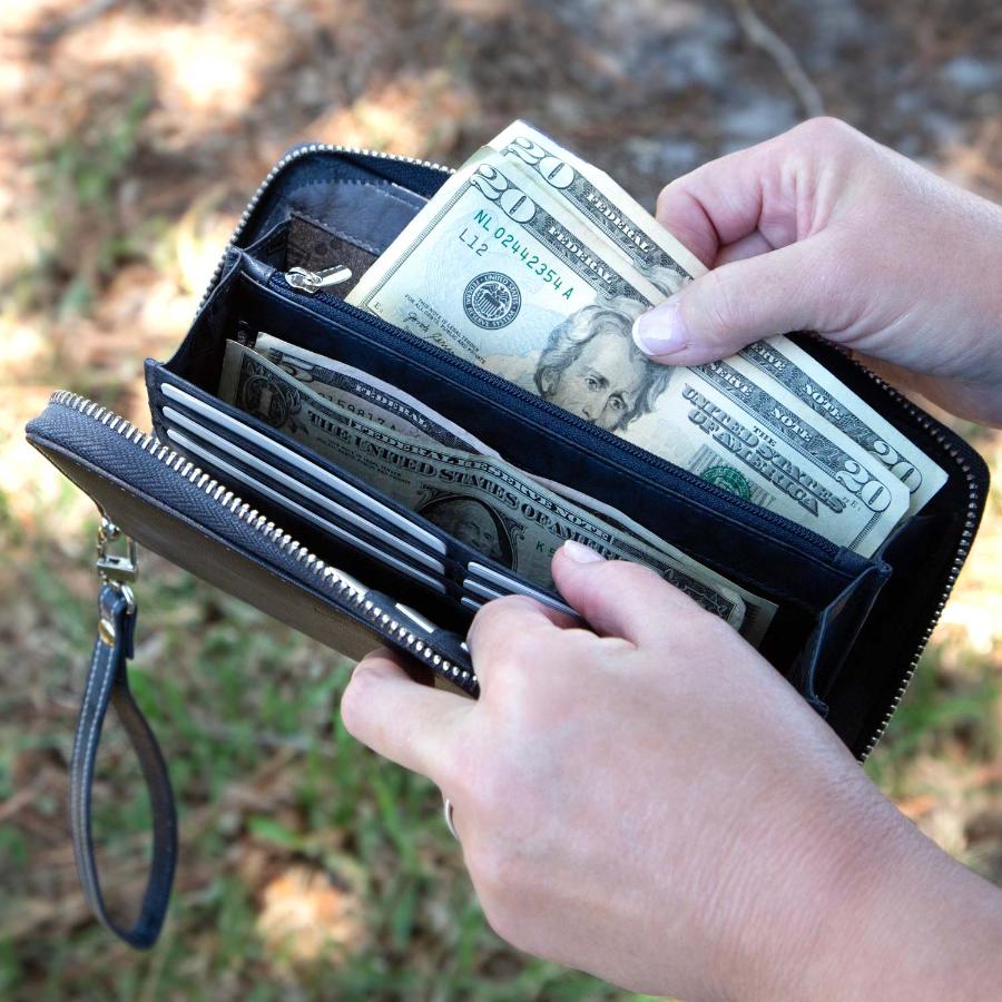 Women's RFID Blocking Zip-Around Clutch