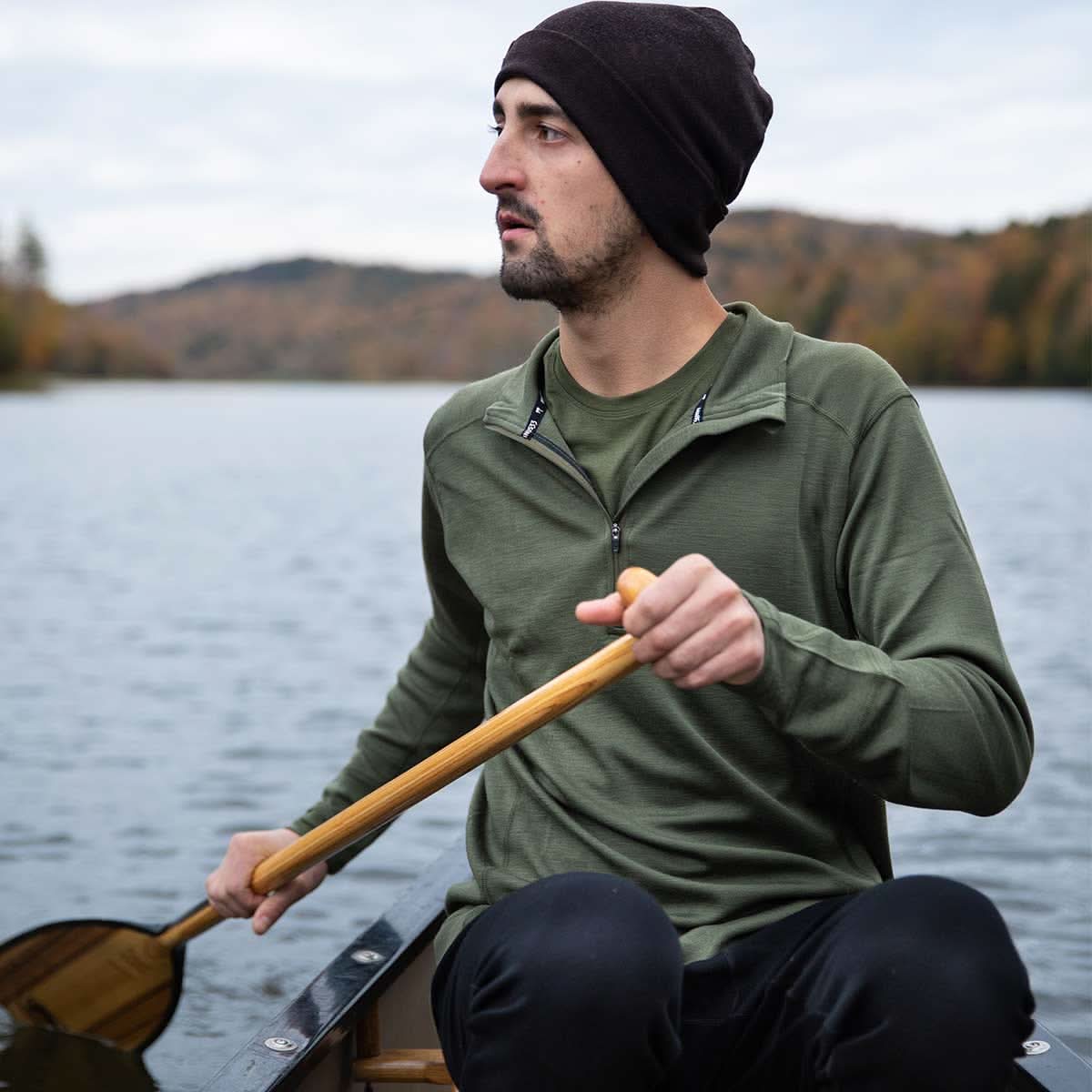 Midweight Men's Wool 1/4 Zip -  100% Merino Wool