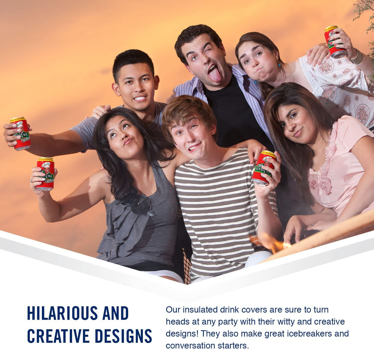 Chef Boy Are We Fucked Beersy Silicone Sleeve Hide-a-Beer Can Cooler
