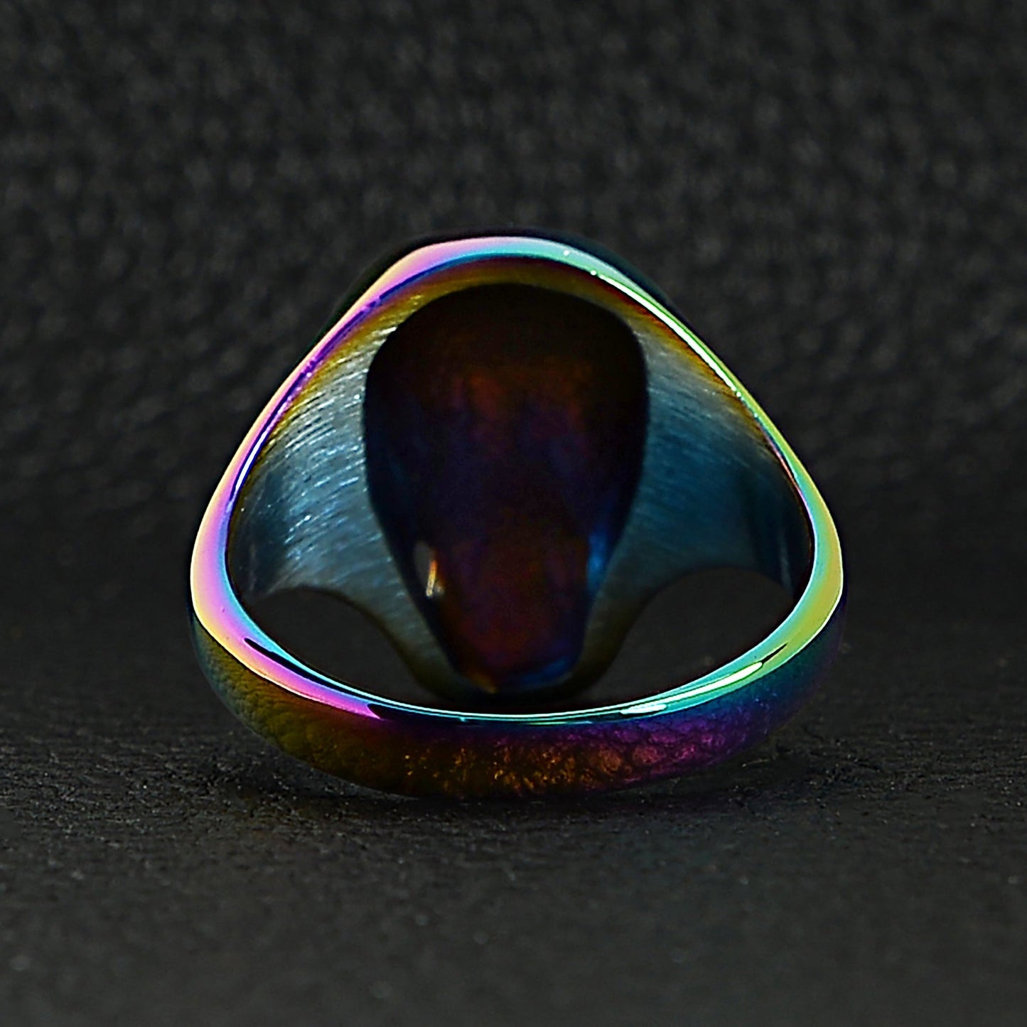 Stainless Steel Rainbow Skull Unisex Ring