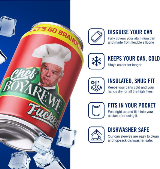Chef Boy Are We Fucked Beersy Silicone Sleeve Hide-a-Beer Can Cooler