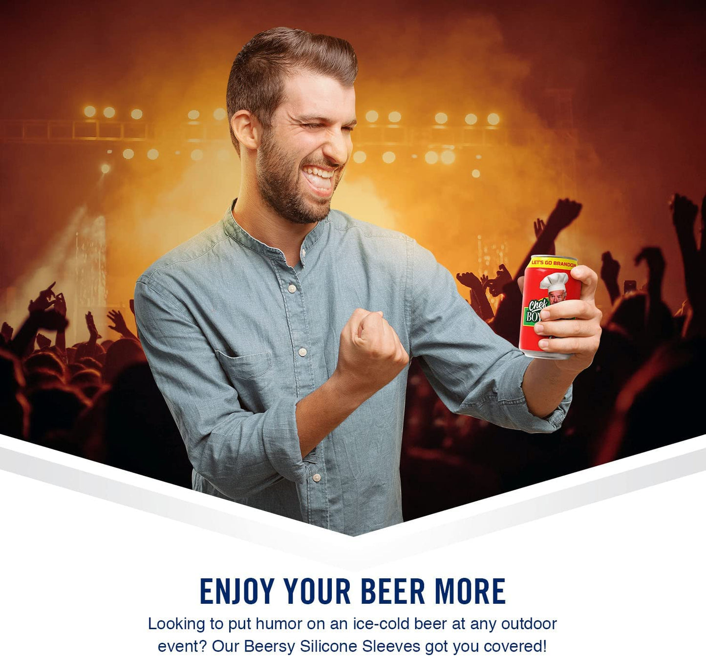 Chef Boy Are We Fucked Beersy Silicone Sleeve Hide-a-Beer Can Cooler