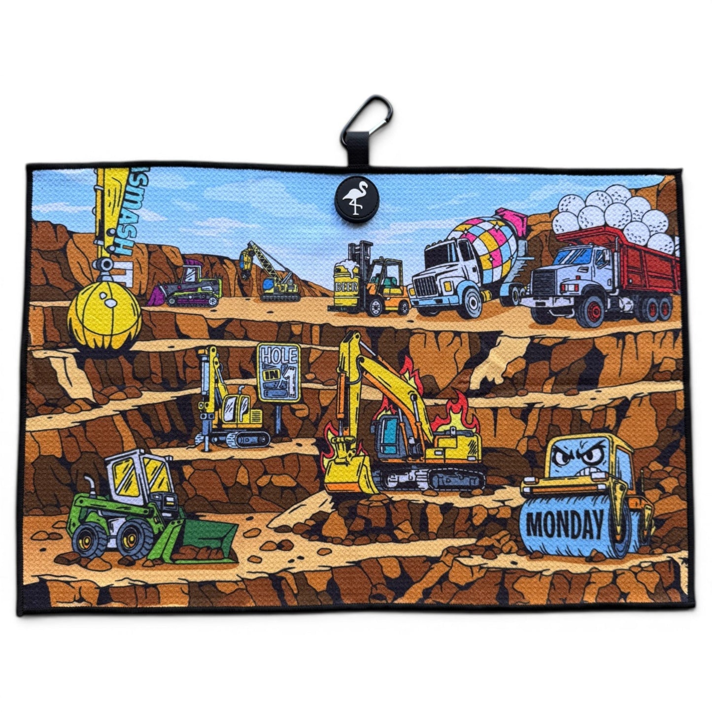 The Wrecking Crew Golf Towel | 24” x 16” Microfiber Towel | Magnetic Clip & Carabiner | Premium Golf Accessory