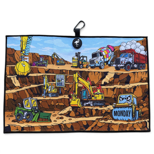 The Wrecking Crew Golf Towel | 24” x 16” Microfiber Towel | Magnetic Clip & Carabiner | Premium Golf Accessory