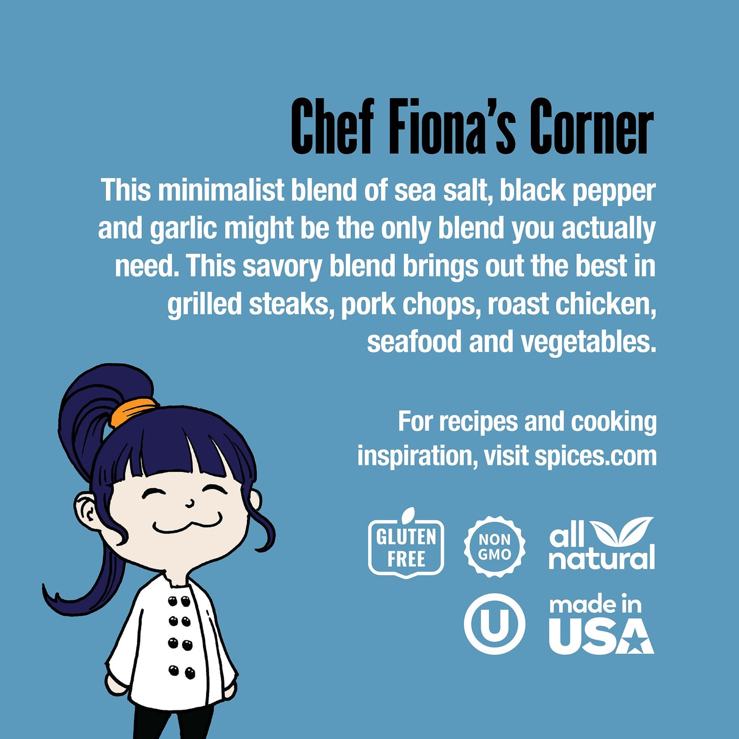 Salt, Pepper + Garlic Seasoning