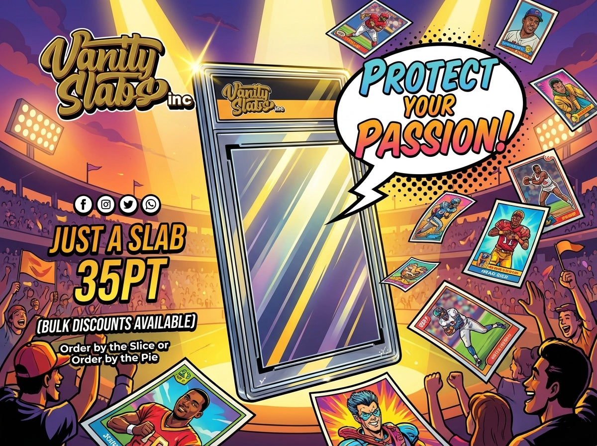 Vanity Slabs Holder 35pt Thickness for Standard Size Trading Cards Plastic Case for Baseball Football Hockey Basketball Cards