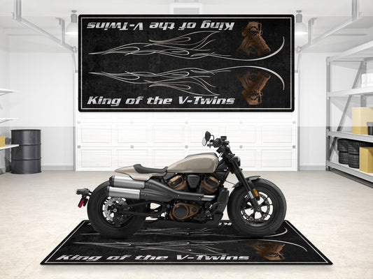 MPM Motorcycle Mat for Cruiser Motorcycle "King of the V-Twins" - MM7302