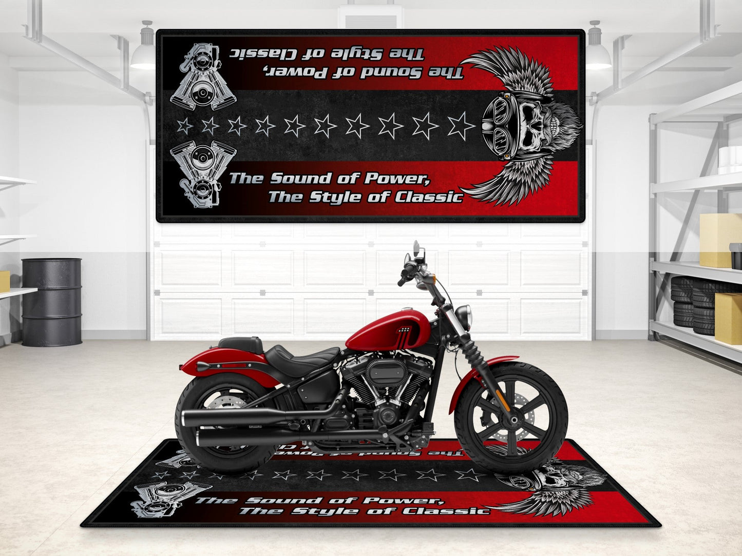 MPM Motorcycle Mat for Cruiser Motorcycle "The Sound of Power" - MM7304