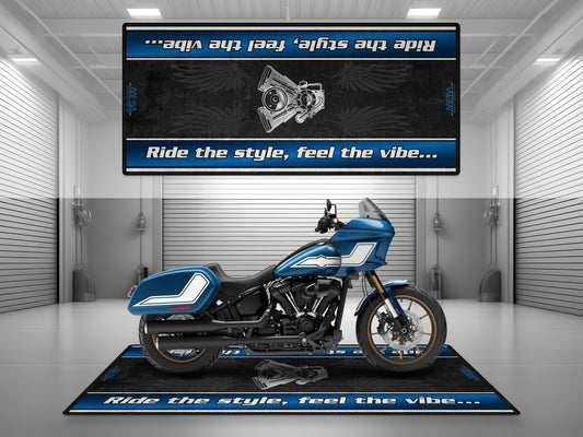 MPM Motorcycle Mat for Cruiser Motorcycle "Ride The Style, Feel The Vibe" - MM7307
