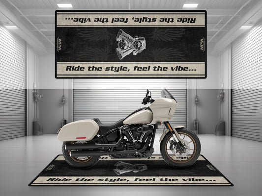 MPM Motorcycle Mat for Cruiser Motorcycle "Ride The Style, Feel The Vibe" - MM7307
