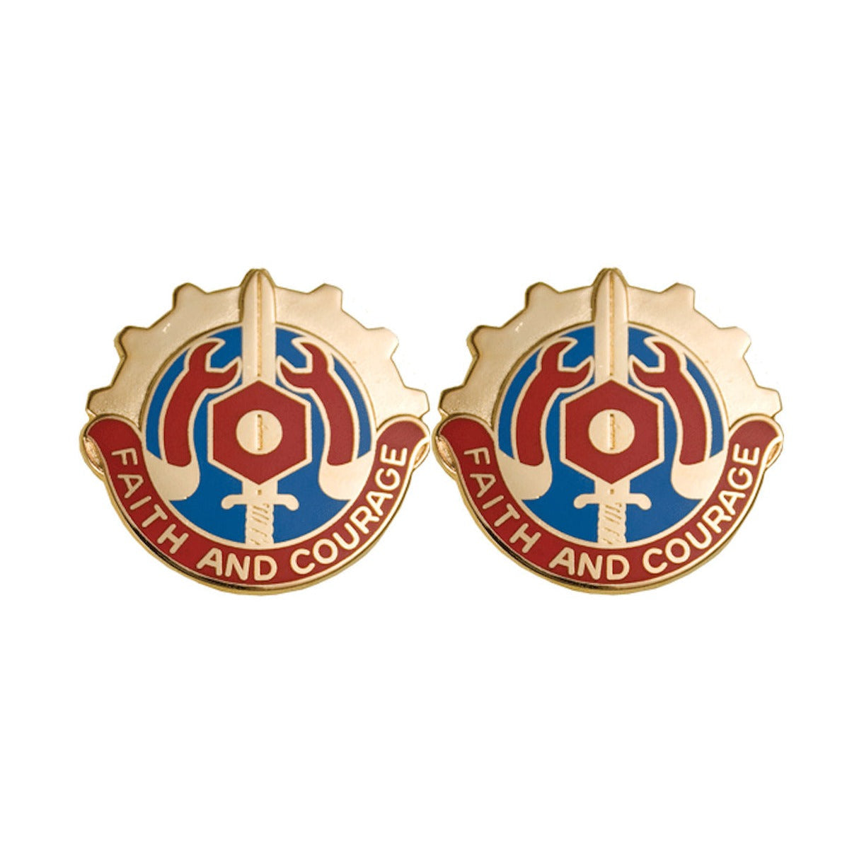731st MAINTENANCE BATTALION Distinctive Unit Insignia - Pair - FAITH AND COURAGE