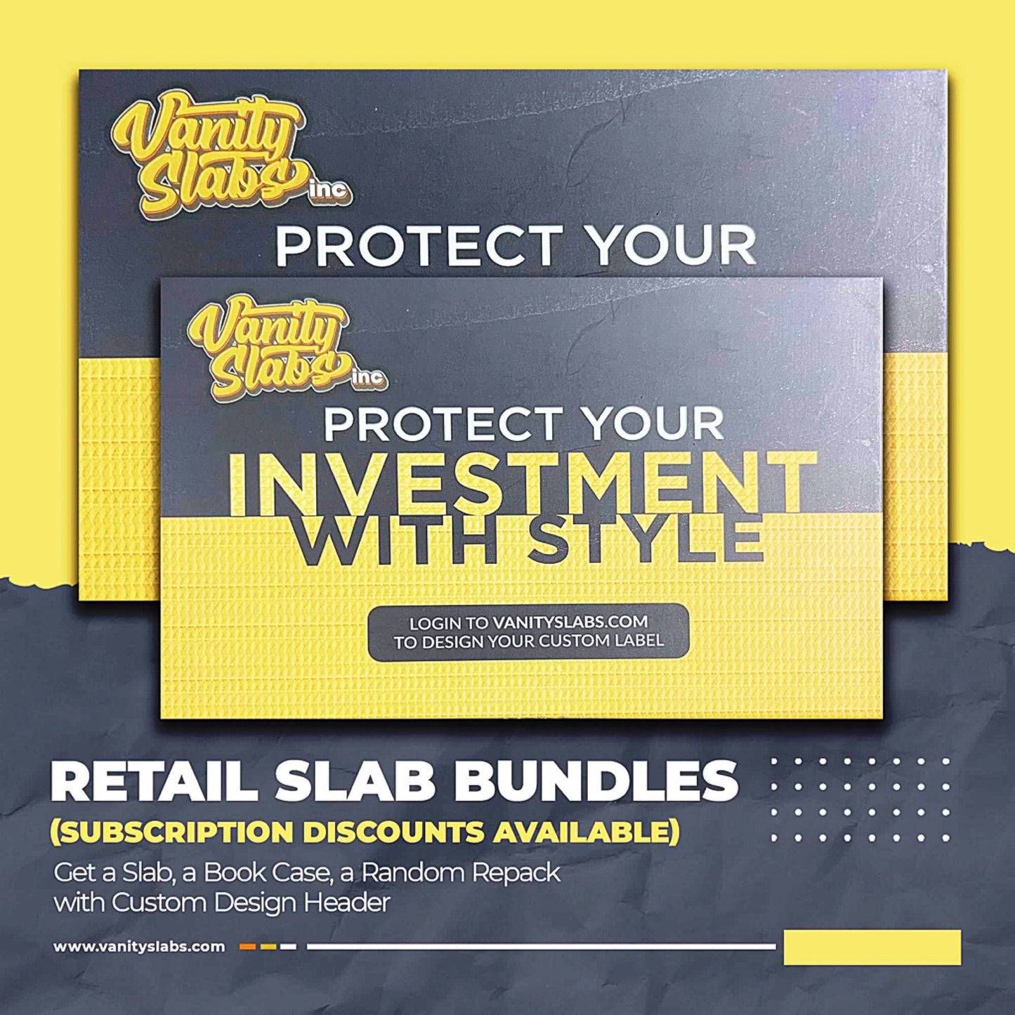 Vanity Slabs Retail Bundle 1 x Slab, Book Case, Pick & One Random Mystery Card Baseball Football Hockey or Basketball