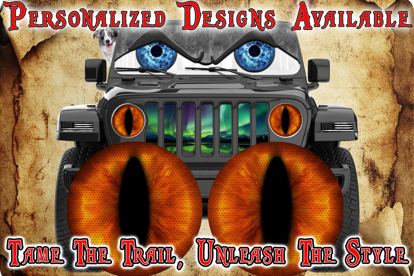 orange cat eyes for the headlight decals