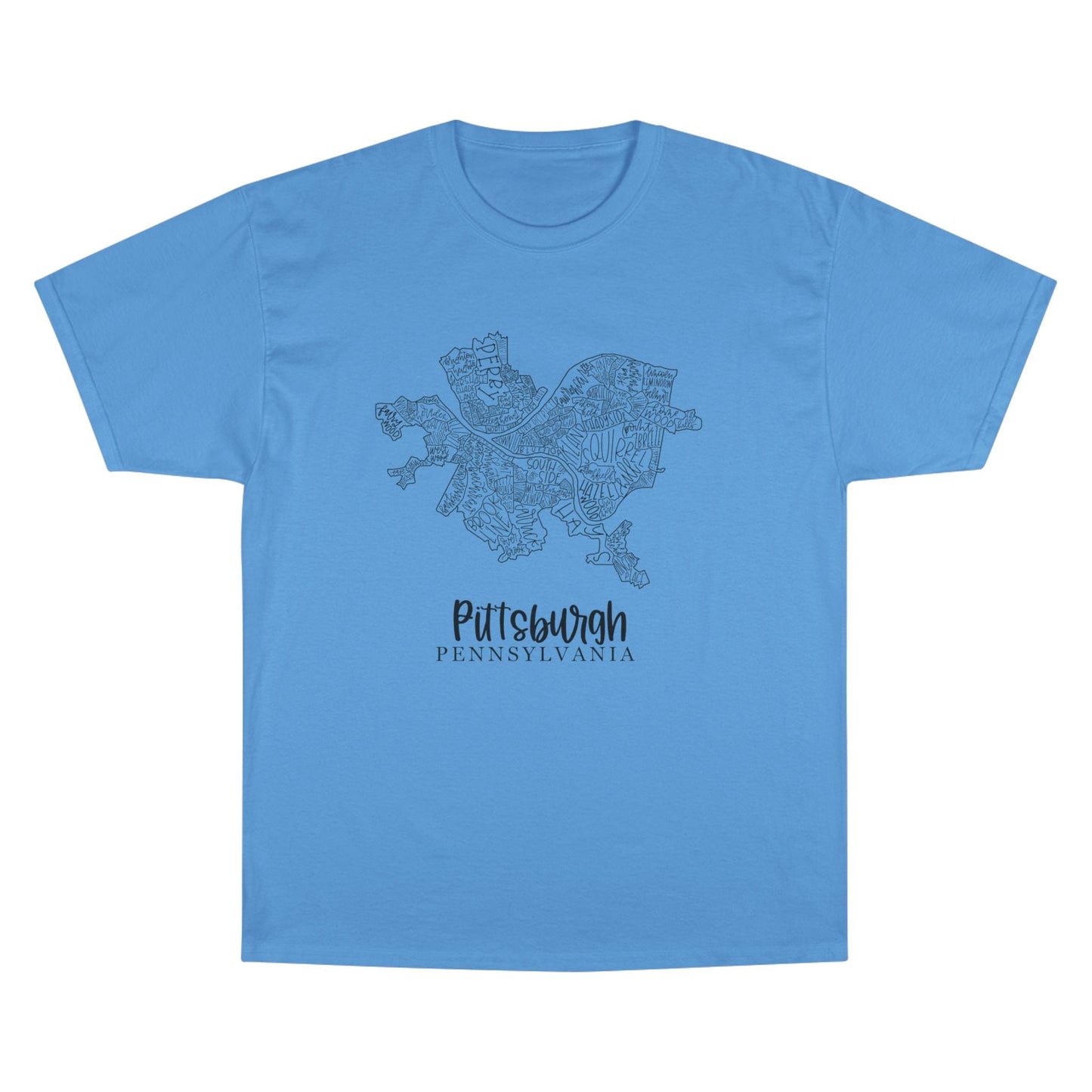 Champion Graphic T-Shirt – Pittsburgh Topo Map Tee | Lightweight Casual Shirt
