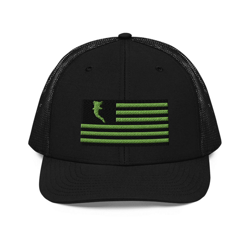 Flag Embroidered Neon Green (Snapback)