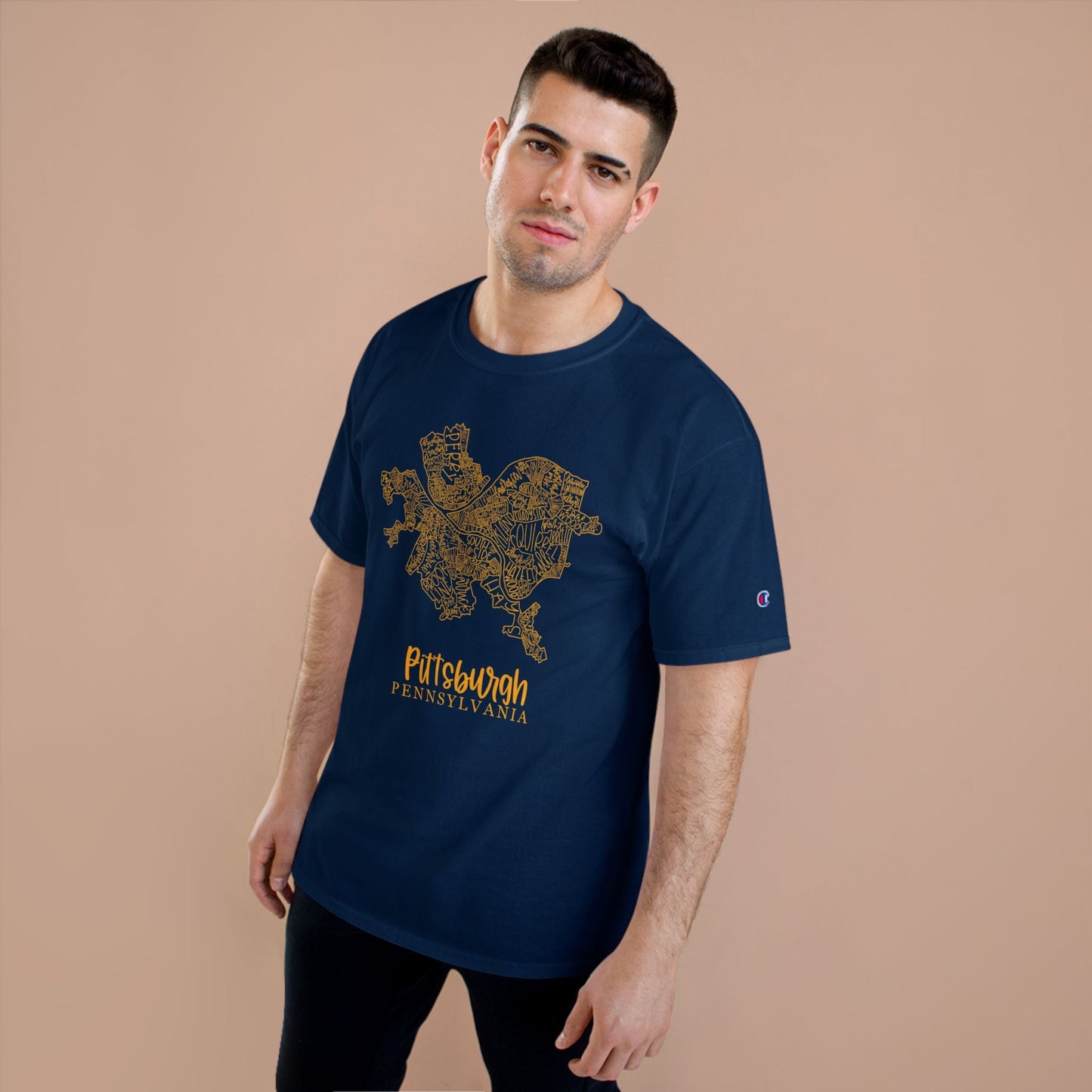 Champion Graphic T-Shirt – Pittsburgh Topo Map Tee | Lightweight Casual Shirt
