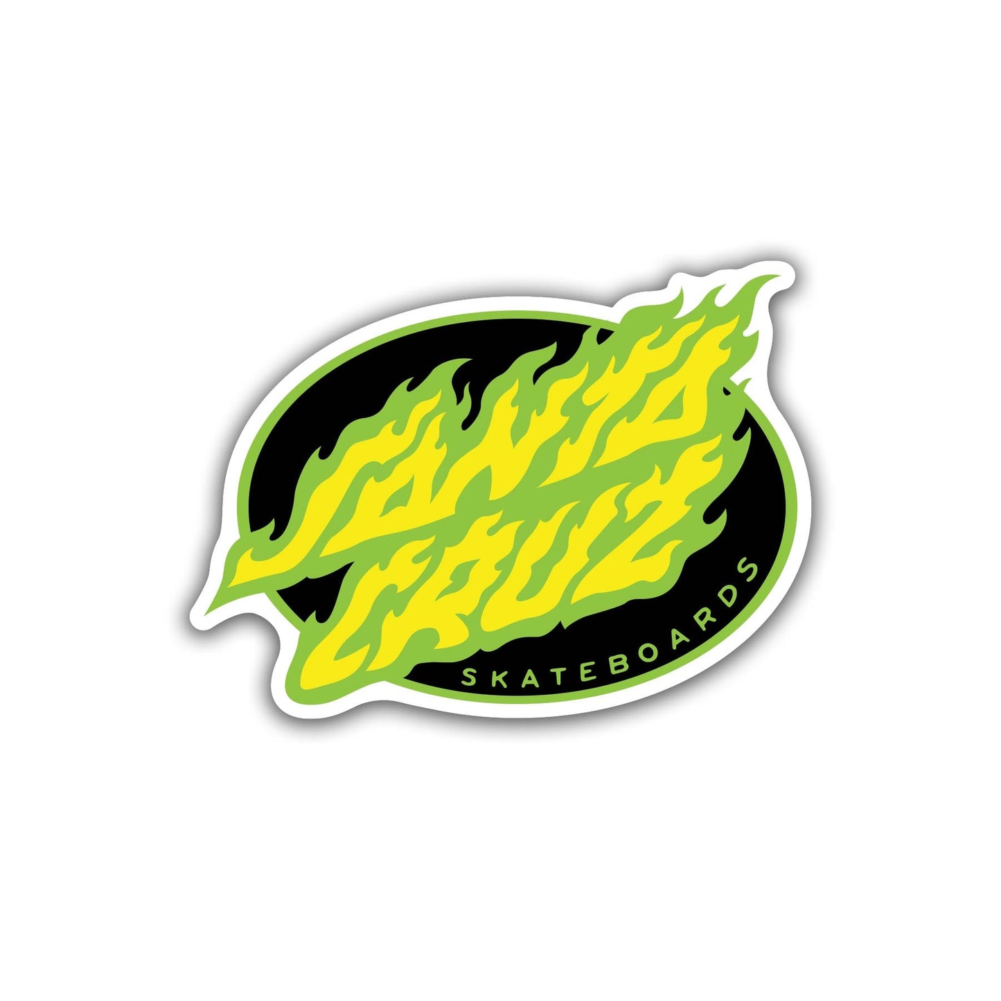 Santa Cruz Oval Flame Dot Sticker