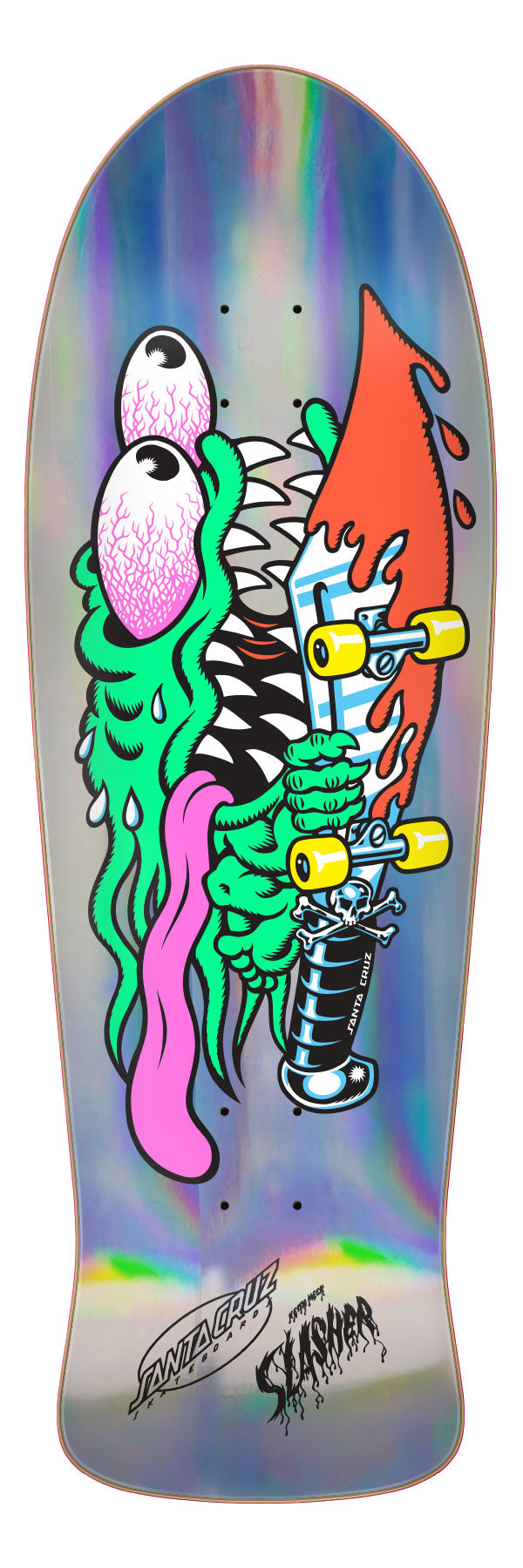 SANTA CRUZ SLASHER SILVER FOIL 10.1" COMPLETE SKATEBOARD