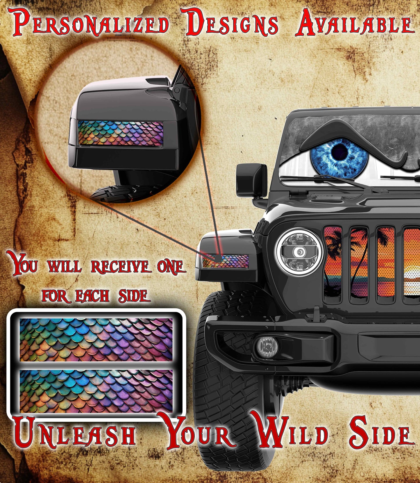 Dragon Scales Jl and Gladiator Turn signal decal 79
