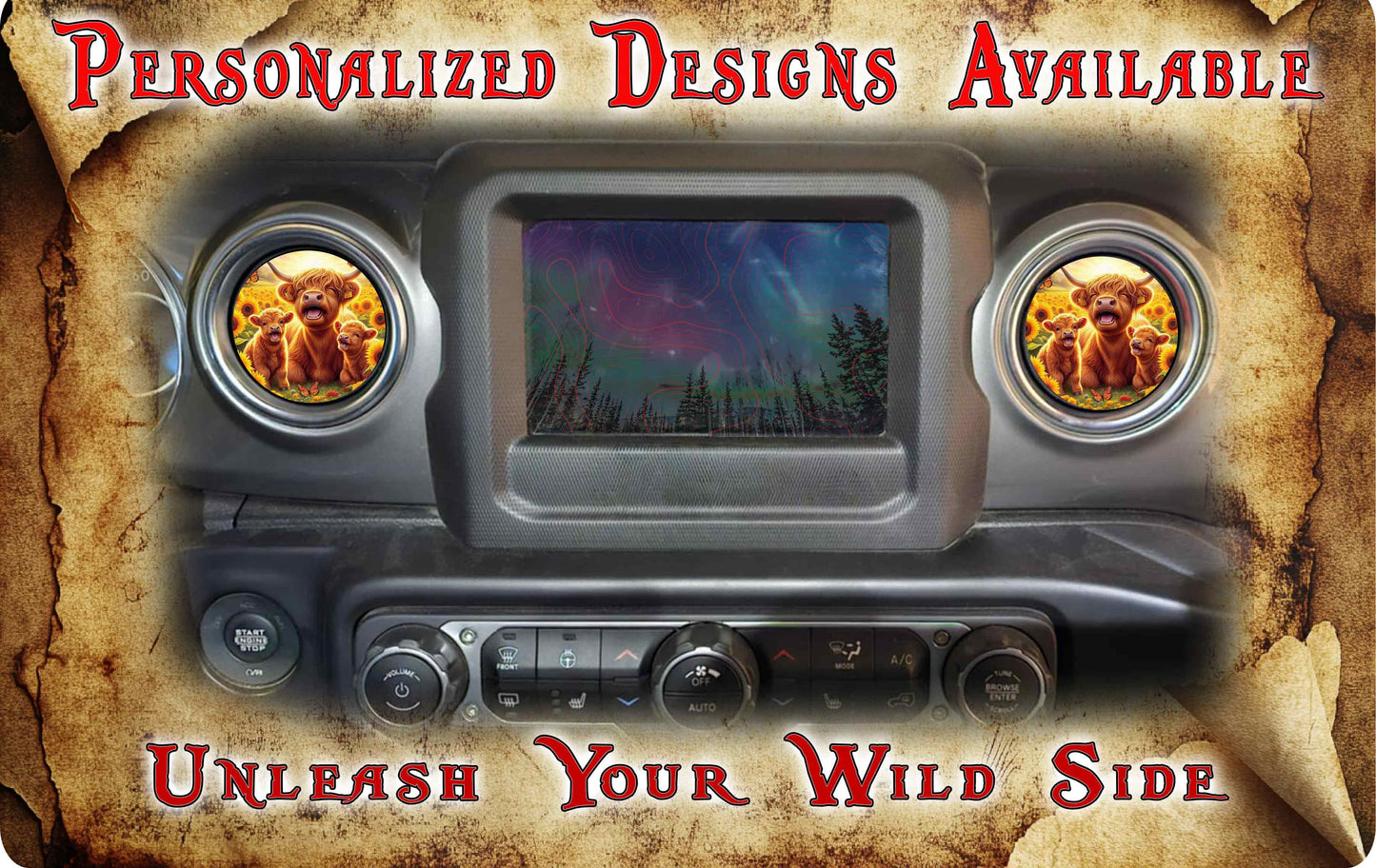 Steering wheel decal baby highland cow 237