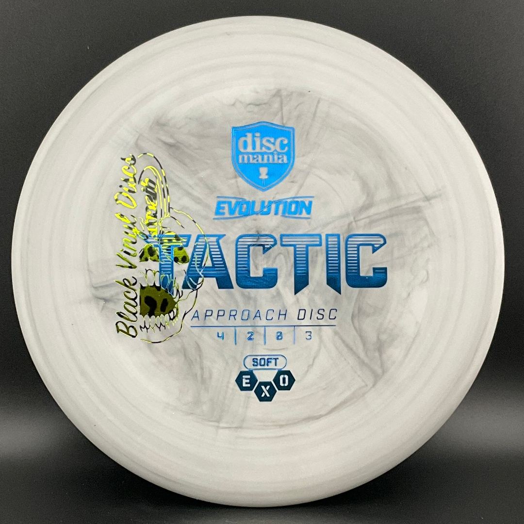 Soft Exo Tactic - Black Vinyl Discs Mini Skull Stamp