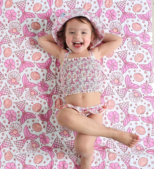MAGICAL MERMAID DREAM SMOCKED TANKINI TWO PIECE SWIM SUIT