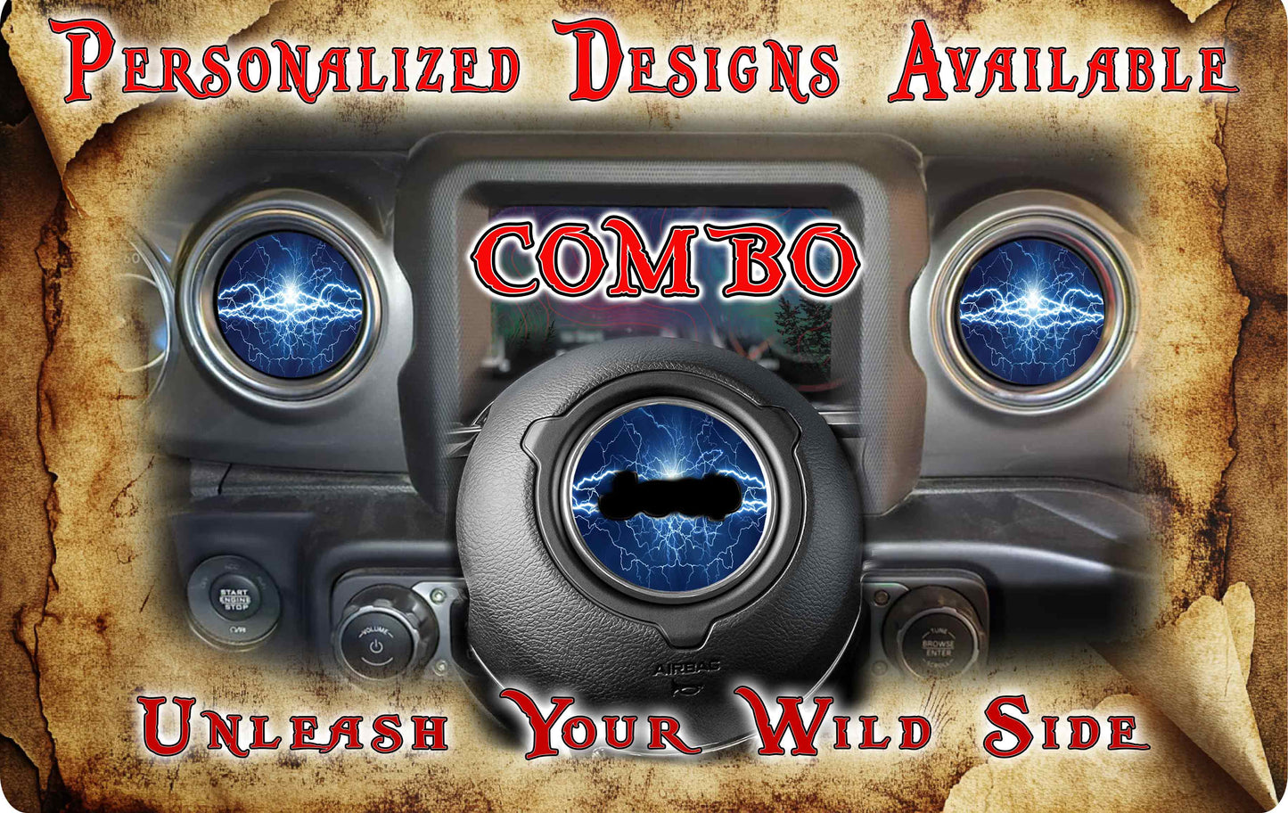 Steering wheel decal lighting blue 141