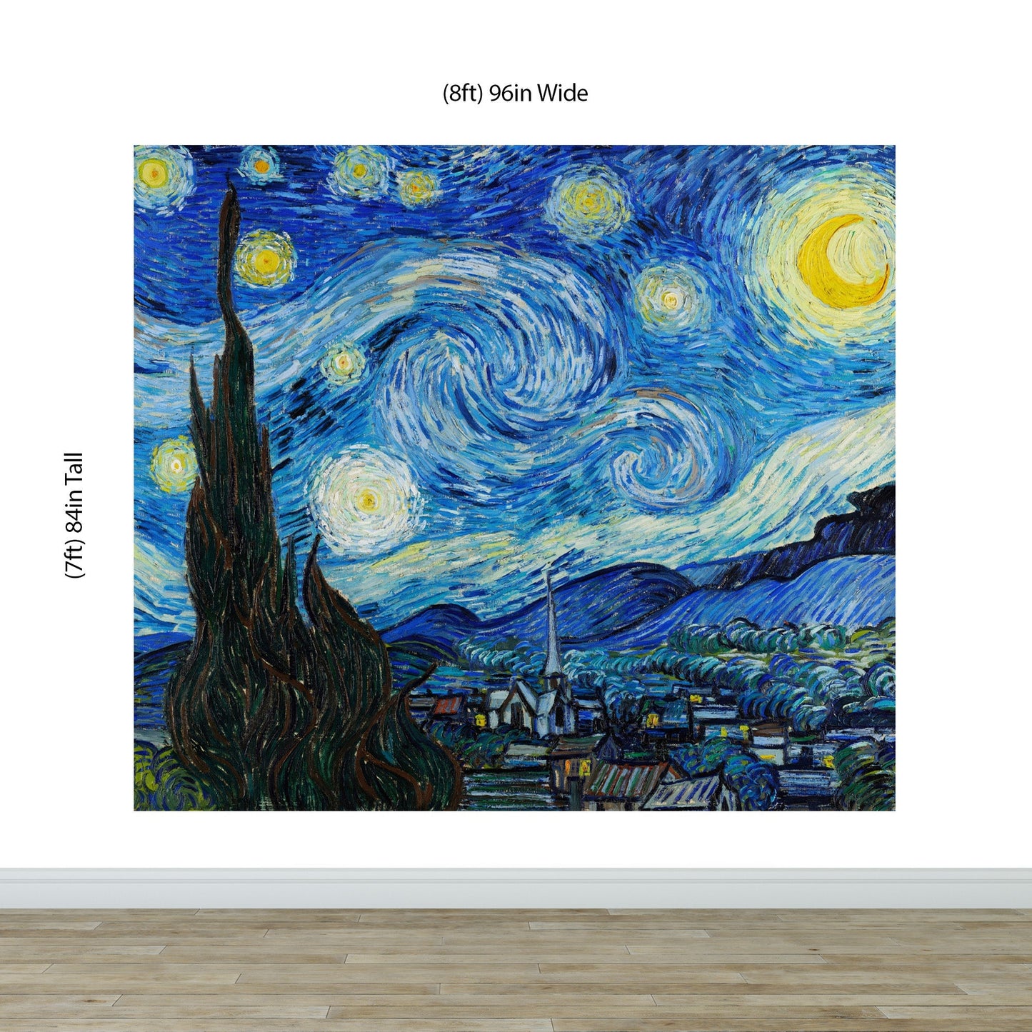 Vincent Van Gogh's The Starry Night Painting Wallpaper Mural.  #6742