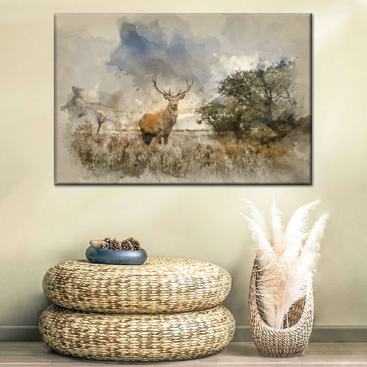 Vintage Stag Wall Art